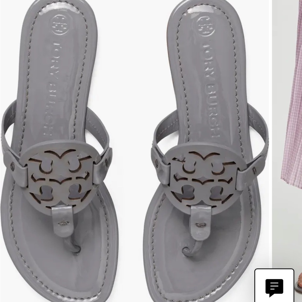 Tory Burch Gray Miller Patent Sandal